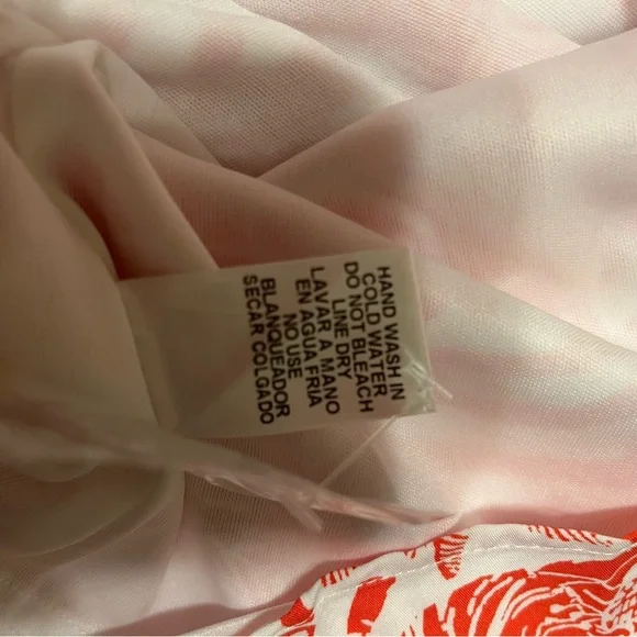 Entro Vibrant Orange Tropical Print Dress Size Small NWT - Picture 7 of 7